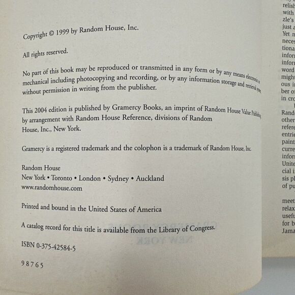 Webster's Crossword Puzzle Dictionary Vintage 1999 HBDJ Gramercy Reference - Picture 4 of 9